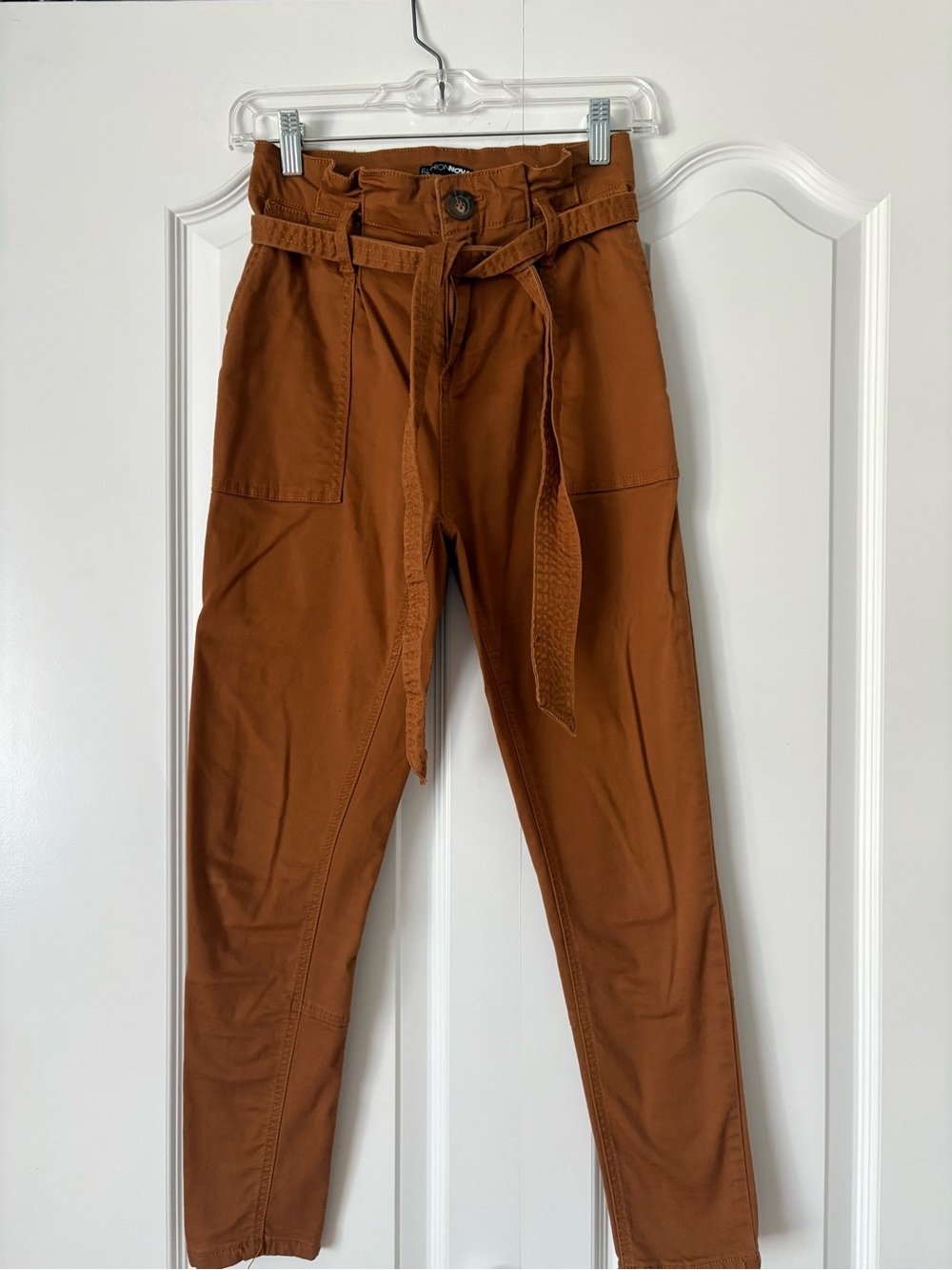 Fashion Nova High-Waist Pants - Rust Brown